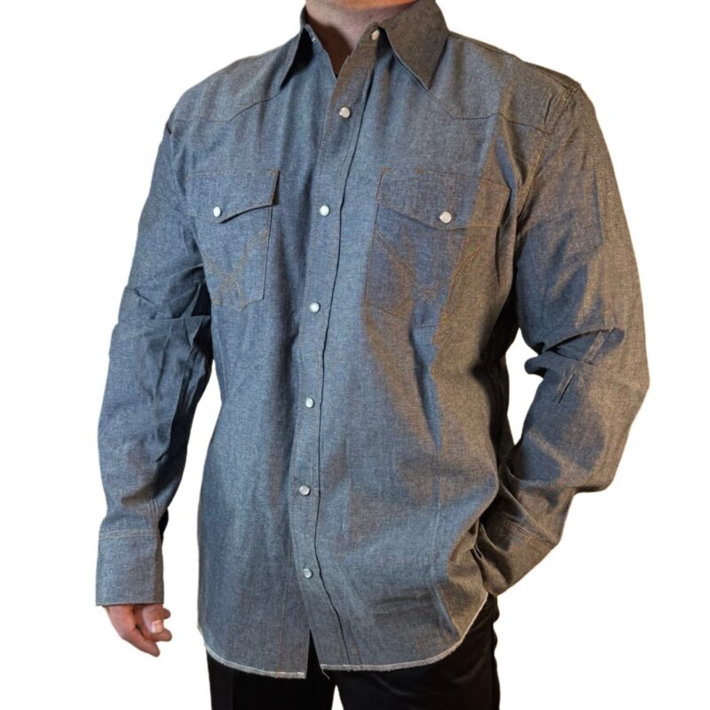 Chemise en jeans mince pour homme – Image 2
