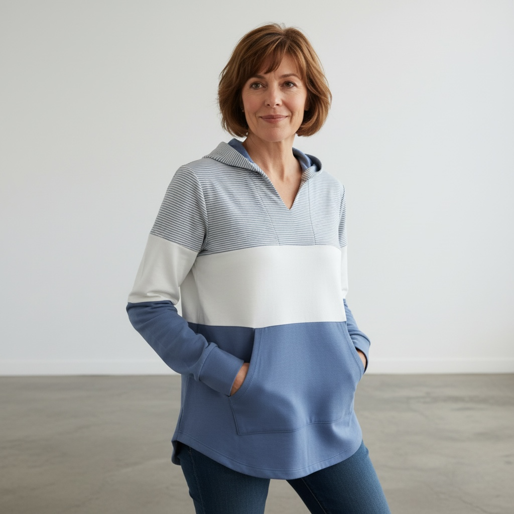 Chandail à capuchon colorblock ultra confortable – Image 2