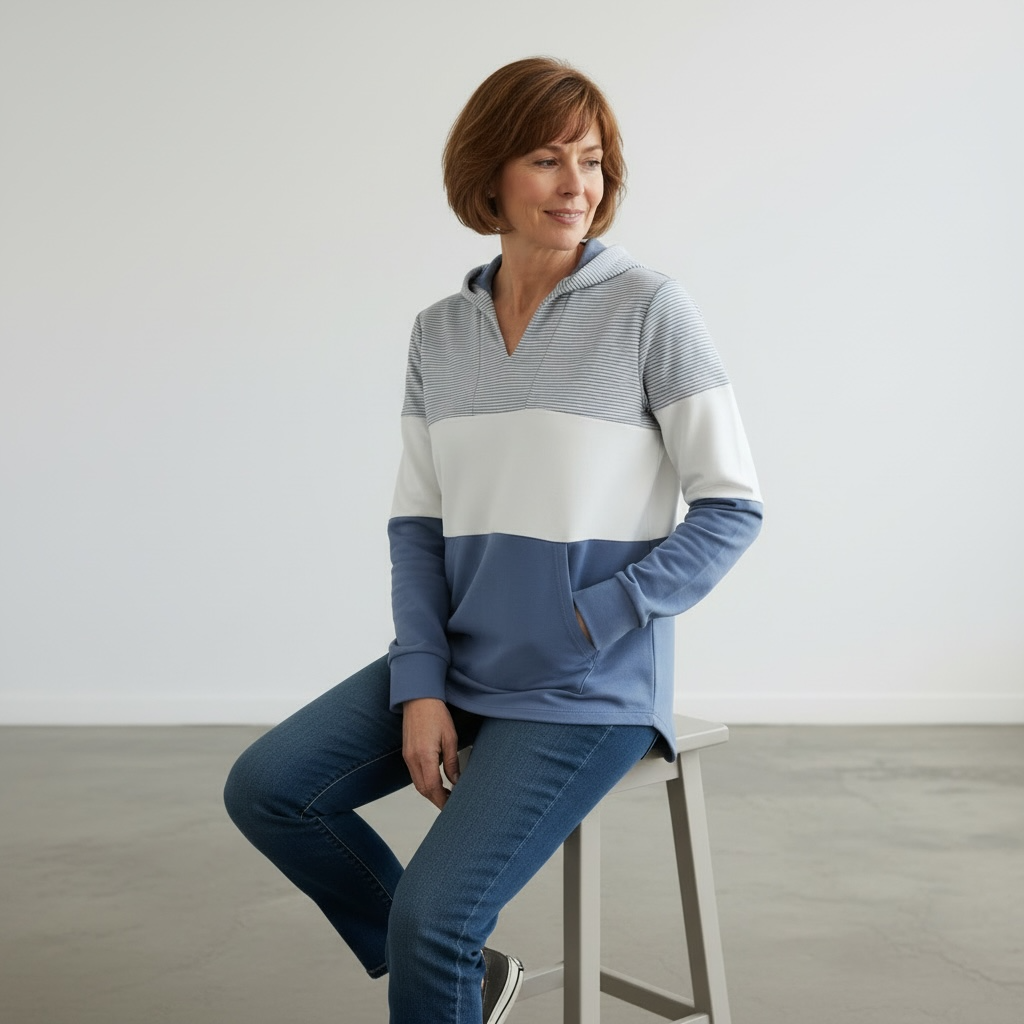 Chandail à capuchon colorblock ultra confortable