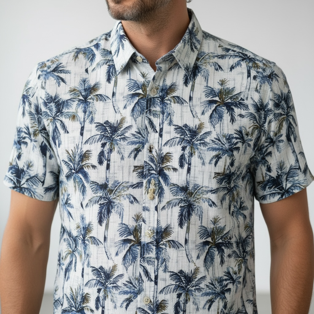 Chemise manche courte imprimée palmiers – Image 2