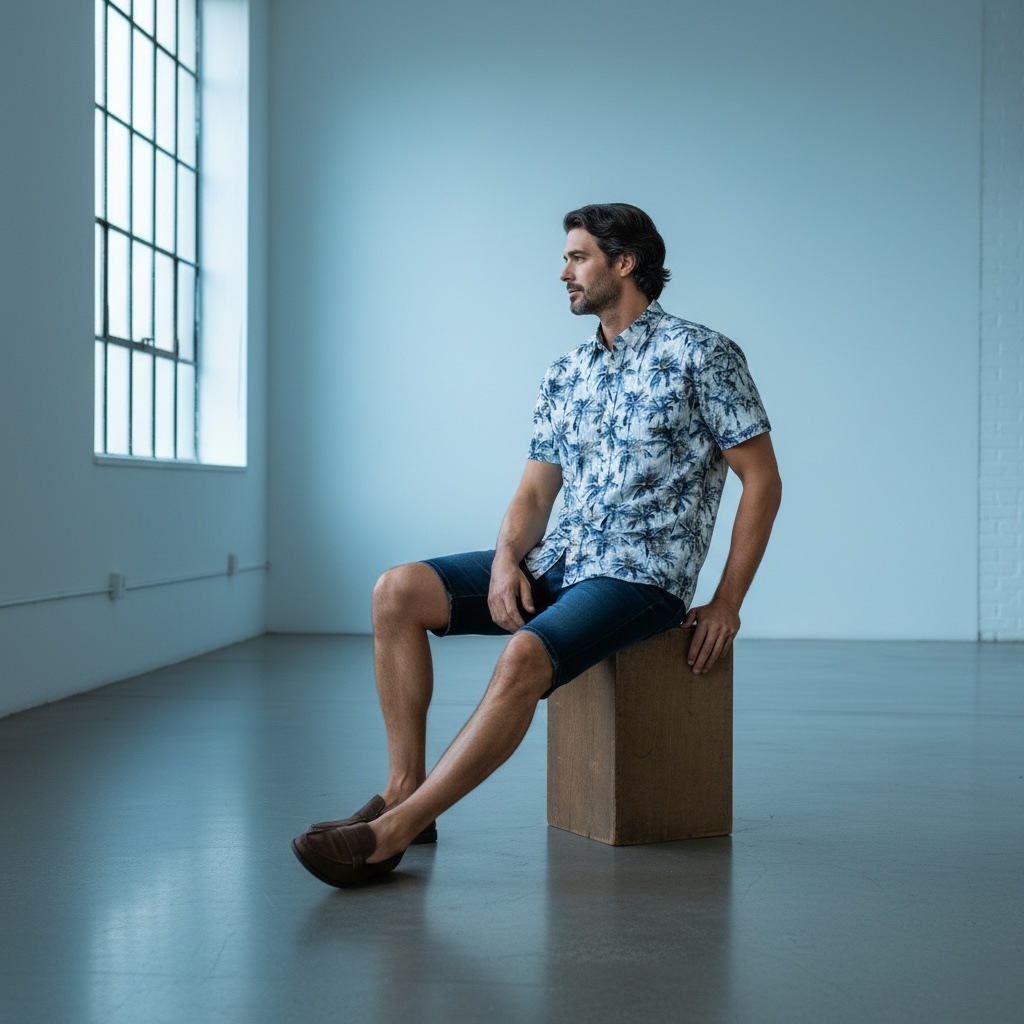 Chemise manche courte imprimée palmiers – Image 3